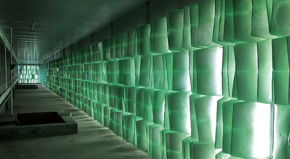 沈陽陶屯項目Antibio養(yǎng)豬場空氣過濾系統(tǒng)袋濾墻。